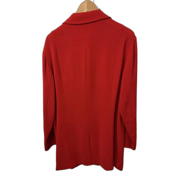 Emanuel Ungaro Jacket Buttons Pockets Red Wool Blend 14 48 Lined Collar Vented - Picture 11 of 15